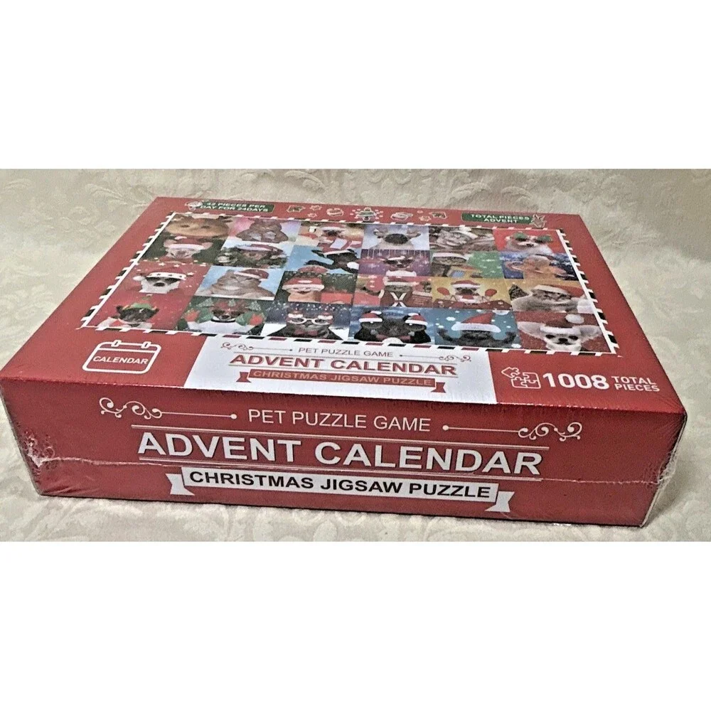 Christmas Pet Jigsaw Puzzle Advent Calendar 1008 Pieces Dogs Cats New Sealed